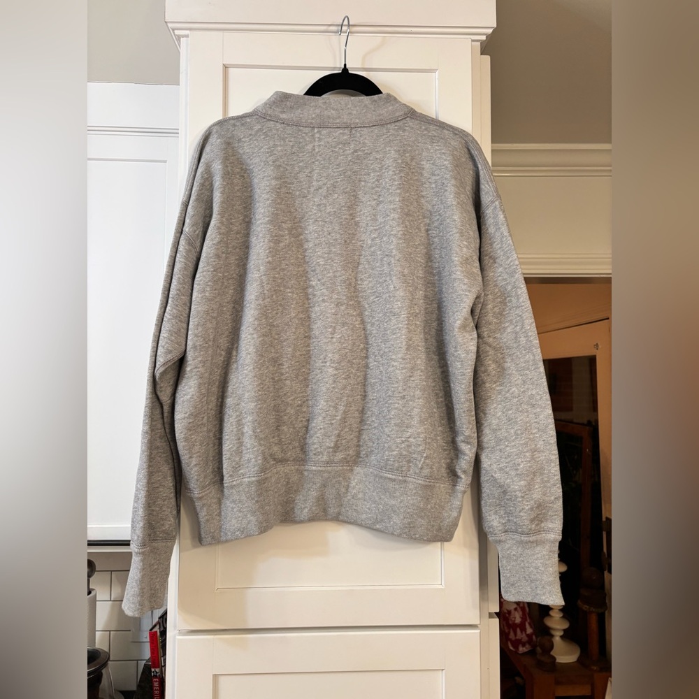 Isabel Marant etoile Moby logo pullover sweatshirt in grey maroon combo - Picture 6 of 8